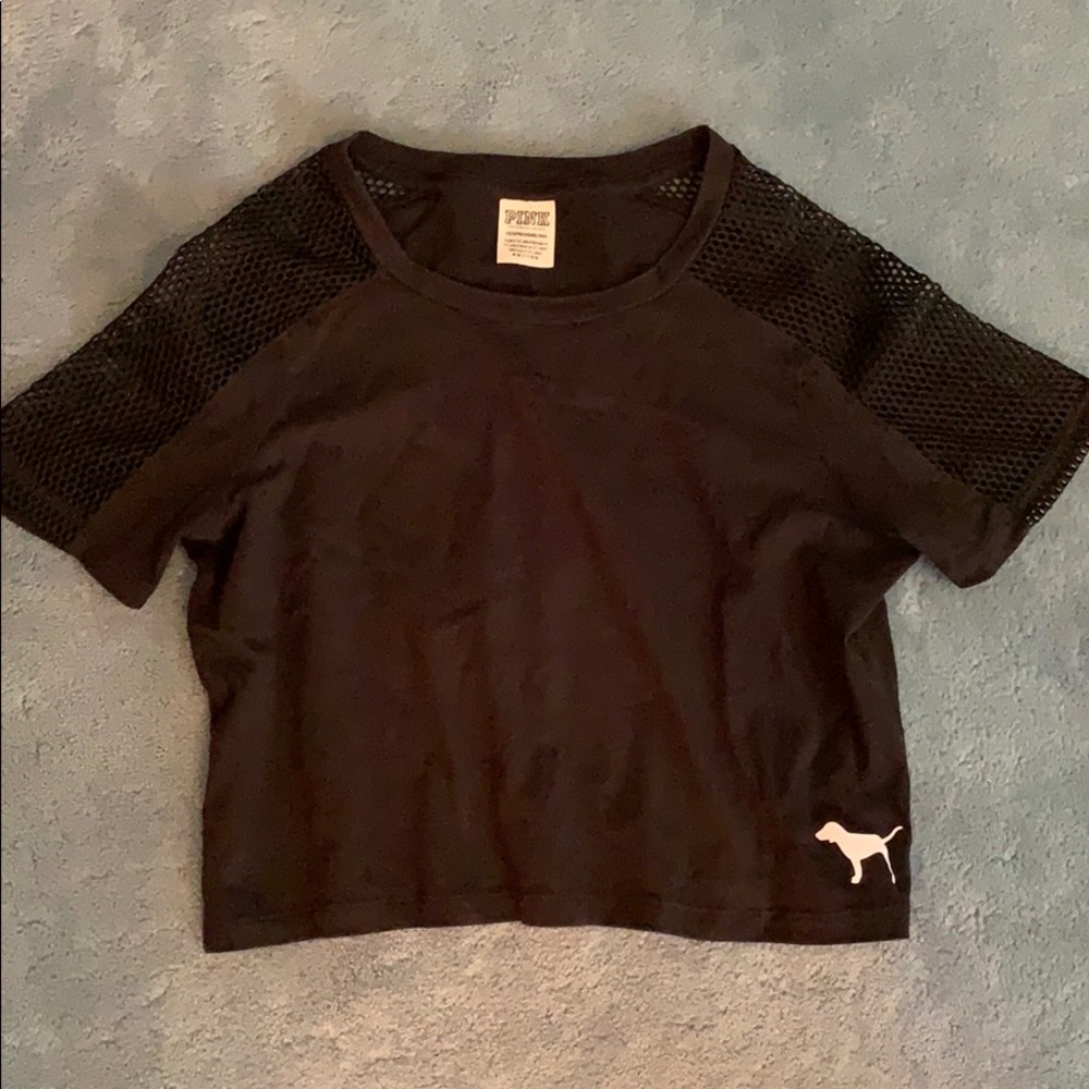 PINK black cropped shirt